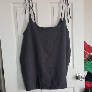 Fashion Nova Gray Tie-Shoulder Skirt